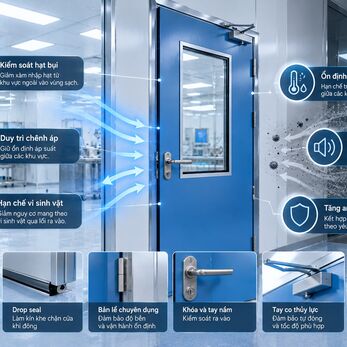Cửa phòng sạch đang kiểm soát những gì ngoài việc đóng và mở?