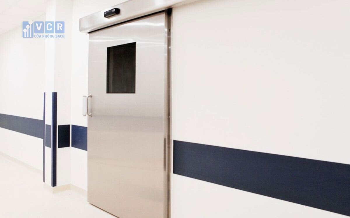 Hình: Cửa tự động thép không gỉ - cửa inox phòng sạch